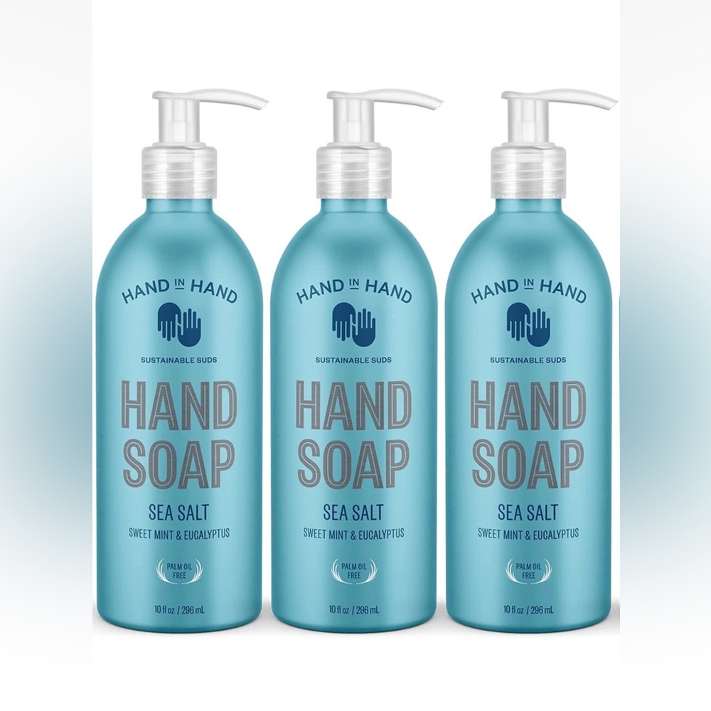 Hand in Hand Hand Soap Sea Salt Sweet Mint & Eucalyptus 10oz - Lot of 3 - Vegan